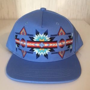 Blue Southwestern Embroidered Hat